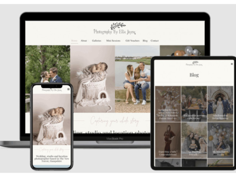 Photography By Ellie Jayne Website Design
