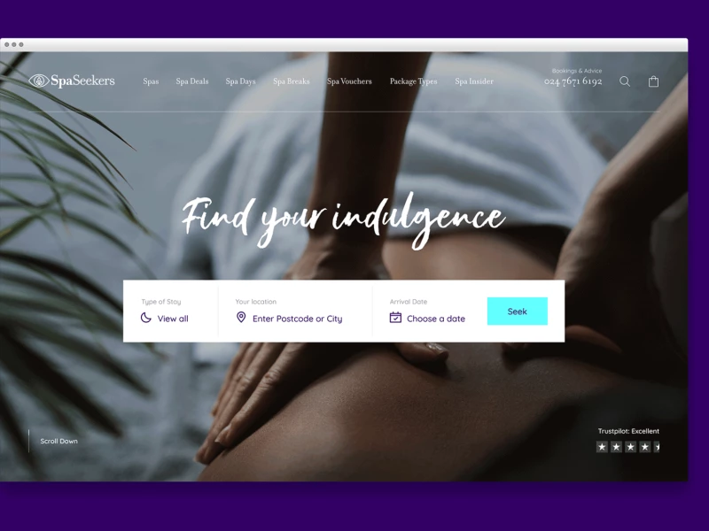 SpaSeekers Website Design