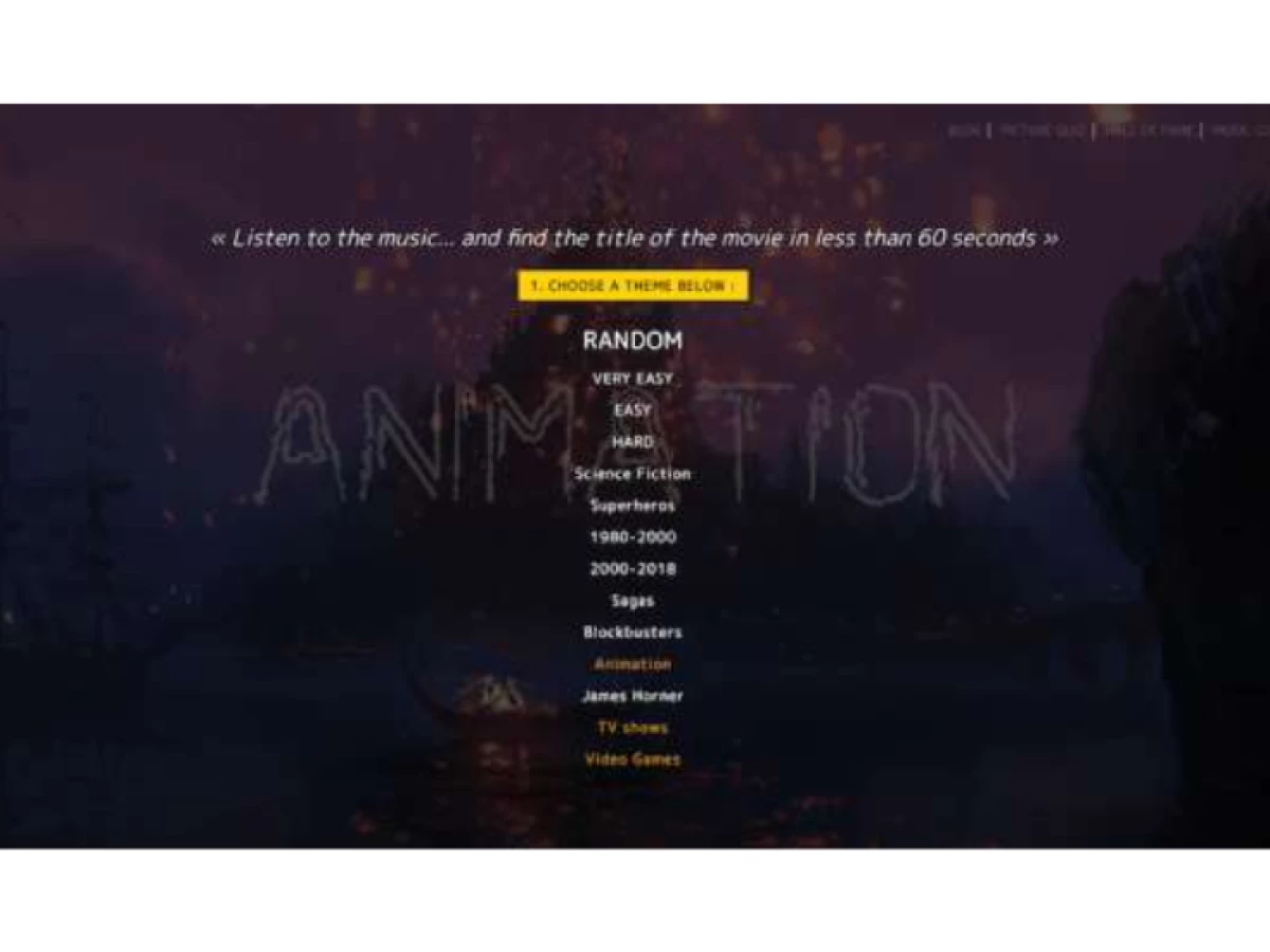 Movie Music Quiz Website Design
