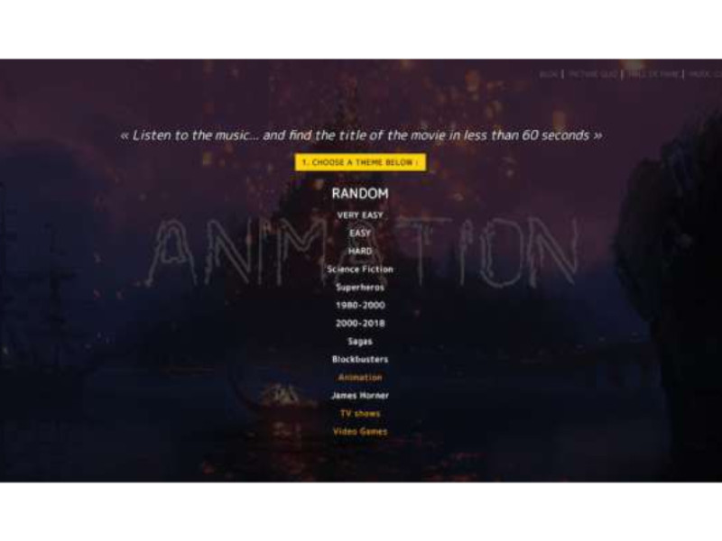 Movie Music Quiz Website Design