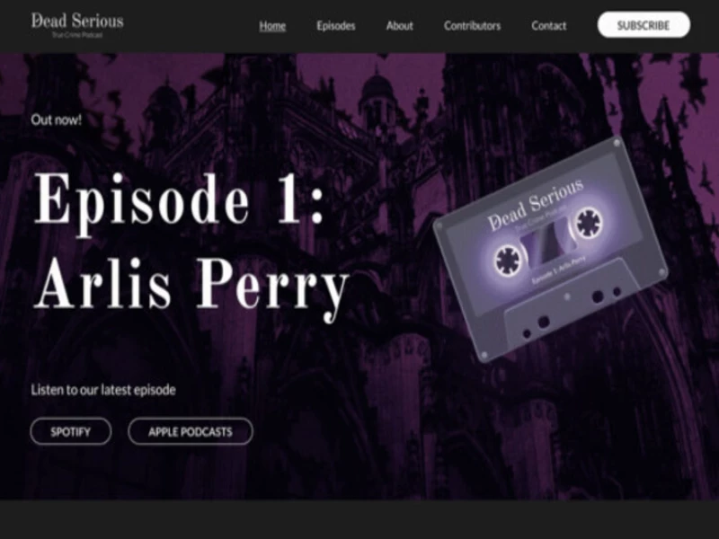 Dead Serious True Crime Podcast Website Design Analysis