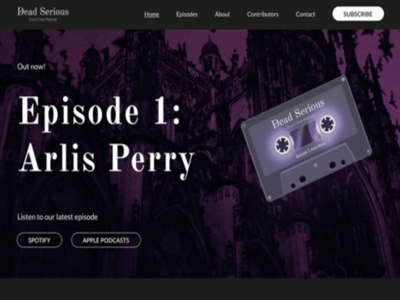 Dead Serious True Crime Podcast Website Design Analysis