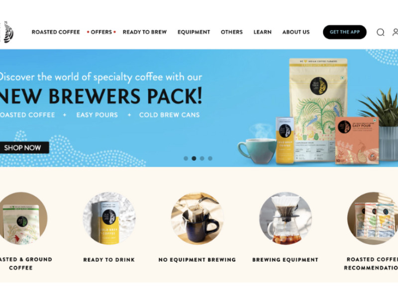Blue Tokai Coffee Website Home Page Design