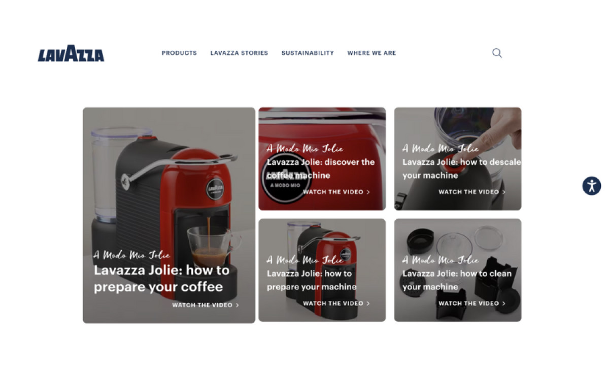 Lavazza’s Jolie Coffee Machine Website Video Gallery