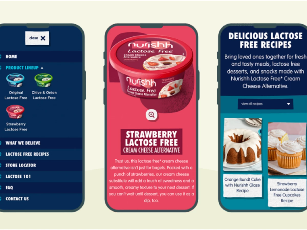 Nurishh Lactose Free Web Design