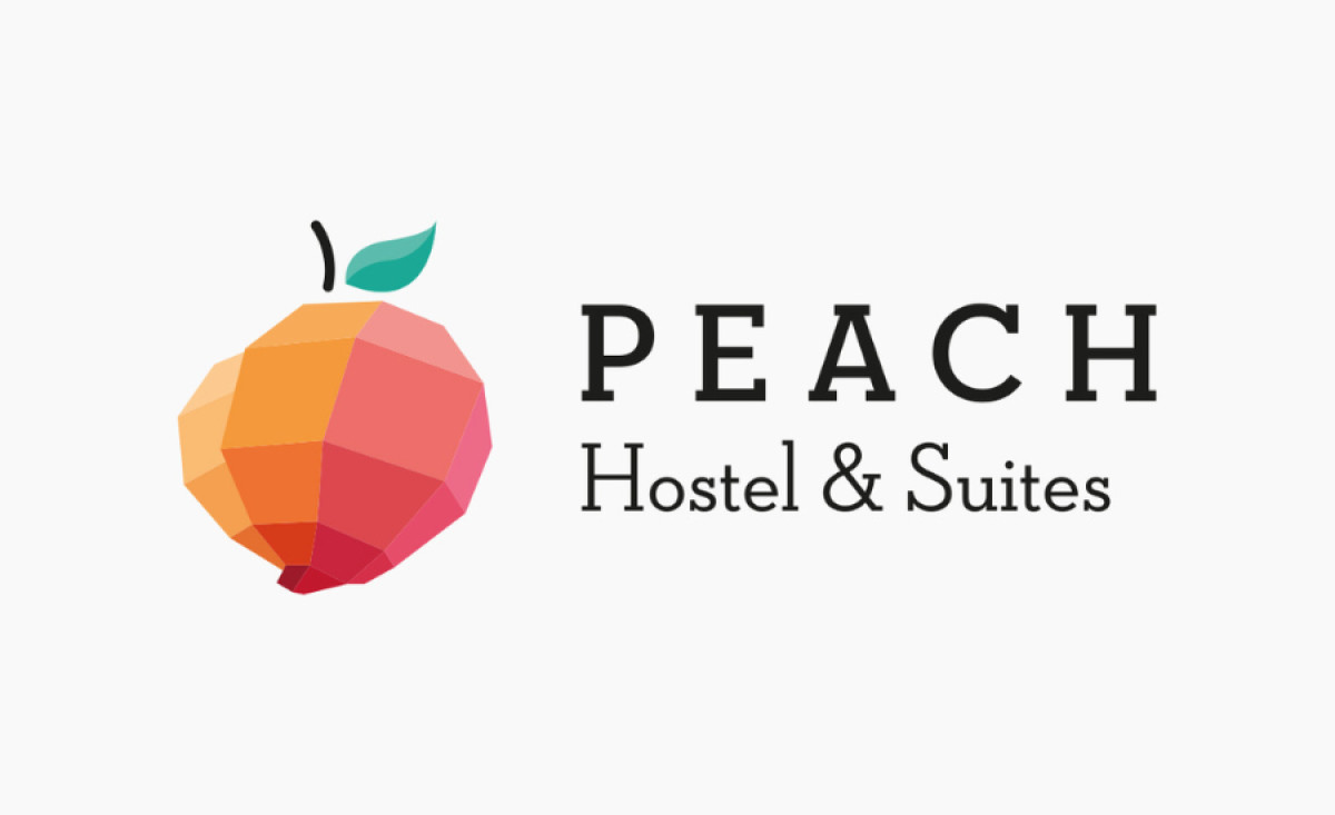 Peach Hostel Logo Design