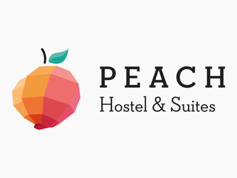 Peach Hostel Logo Design