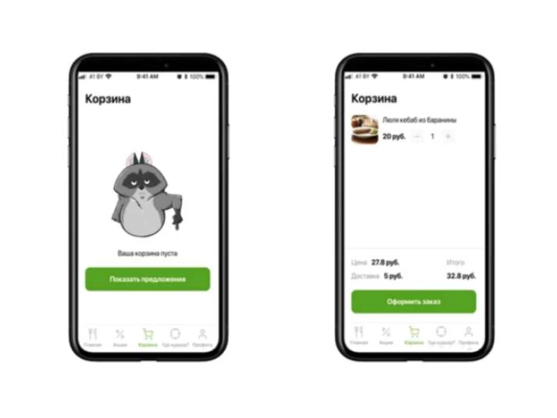 Raccoon Delivery App Design