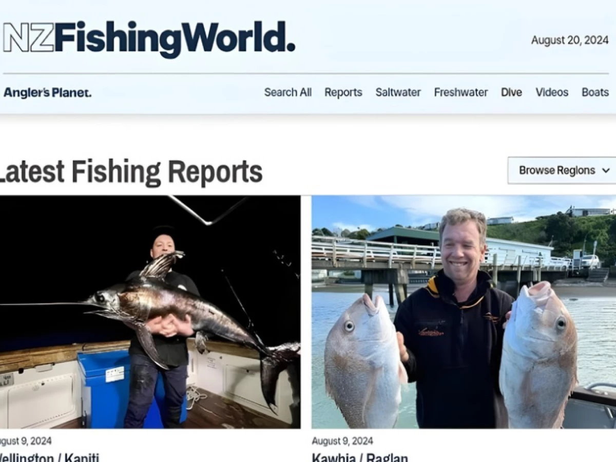 NZ Fishing World Website Design