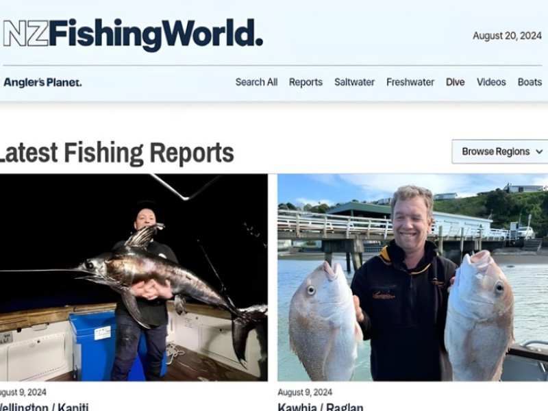 NZ Fishing World Website Design