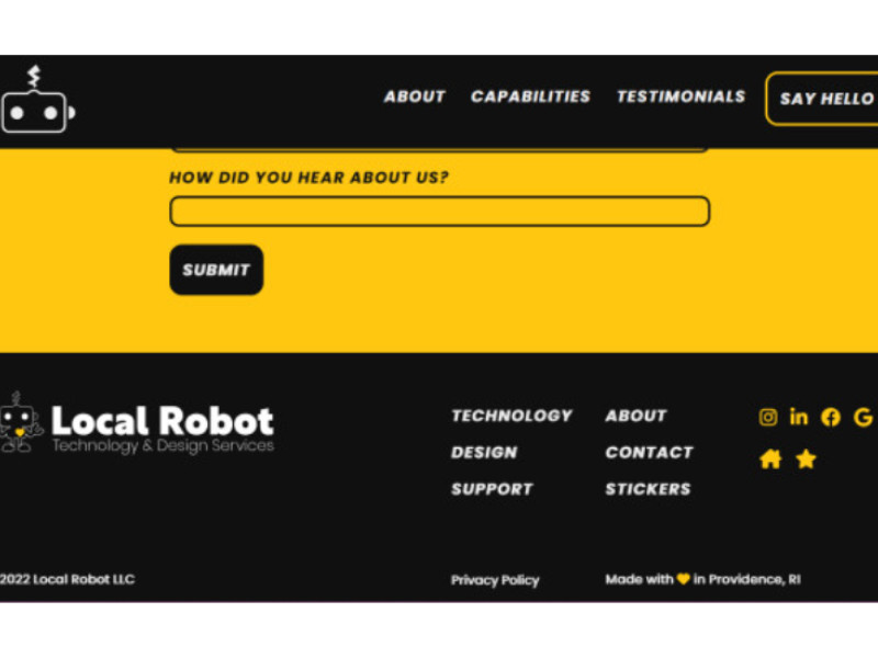 Local Robot Website Design