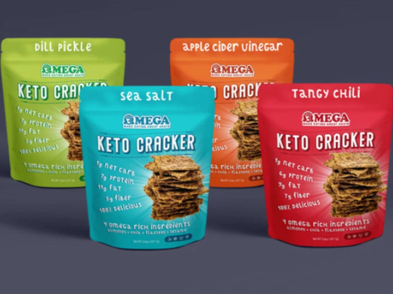 Omega Keto Cracker Packaging Design