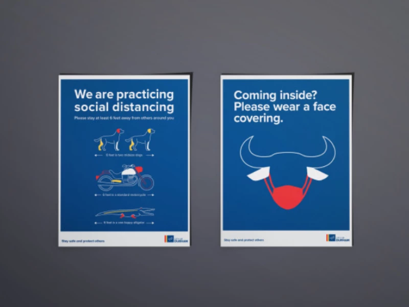 City of Durham - Social Distancing Signage Print Design