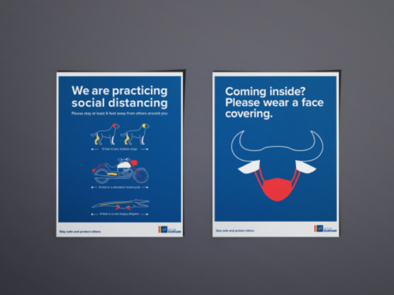 City of Durham - Social Distancing Signage Print Design