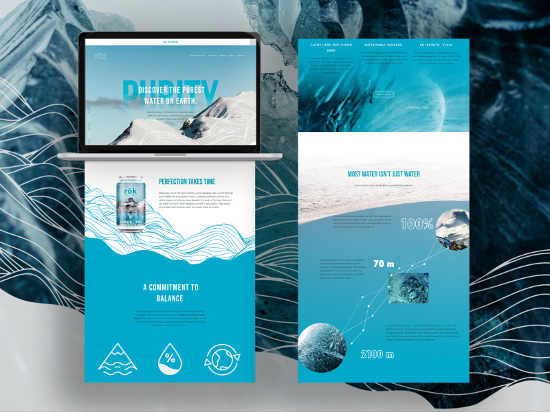 rök Glacier Water Website Design