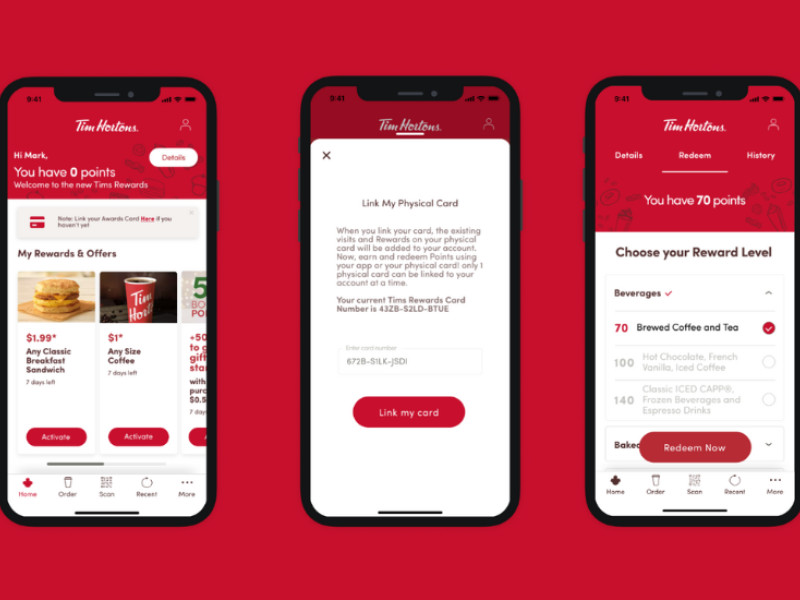 Tim Hortons App Design