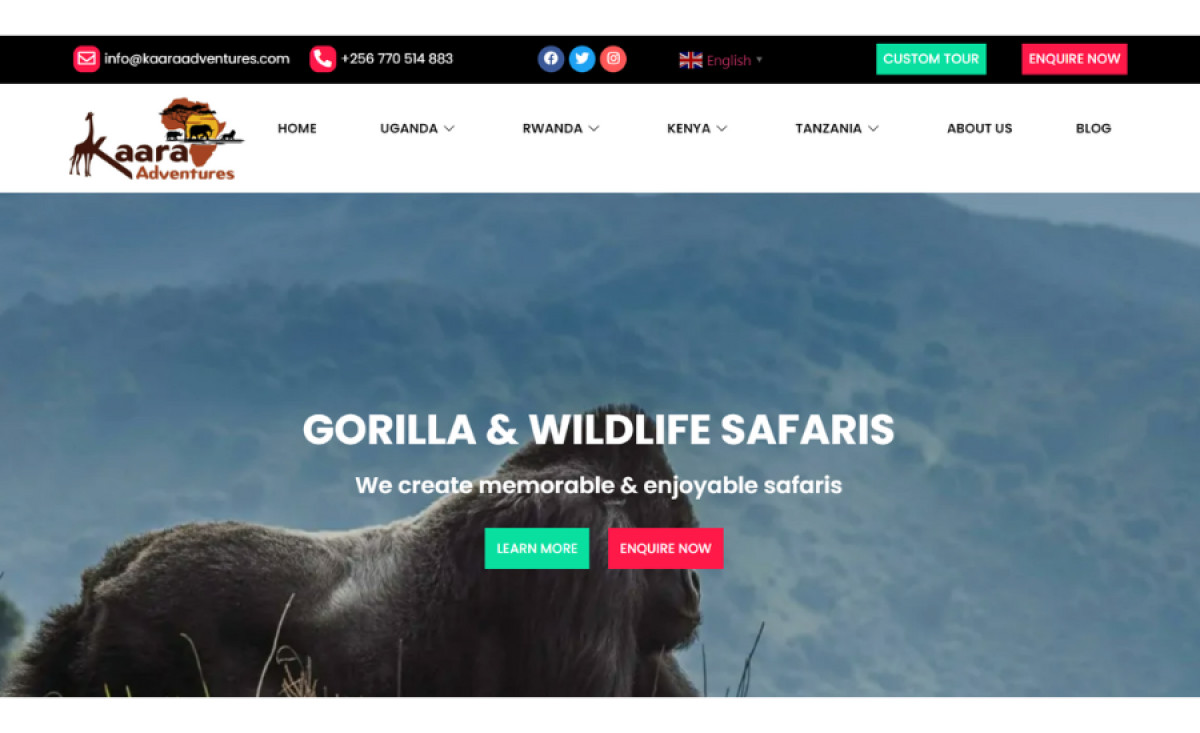 Kaara Adventures Website Design