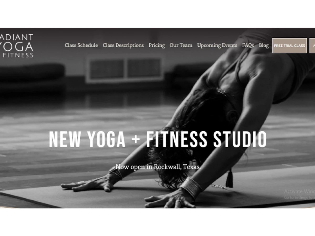 Radiant Yoga Website Design