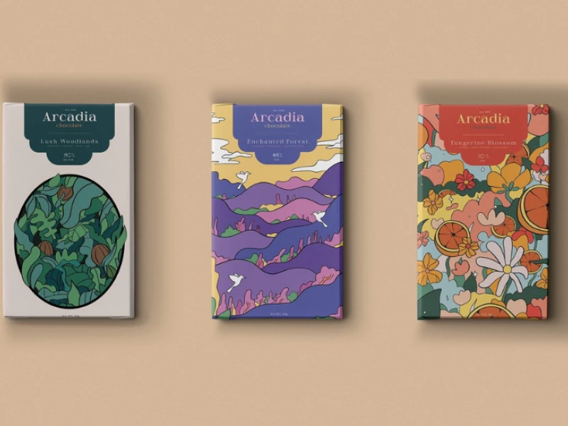 Arcadia Chocolate Packaging Design