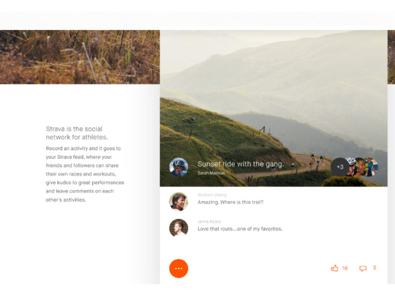 Strava Website Design User Generated Content Page