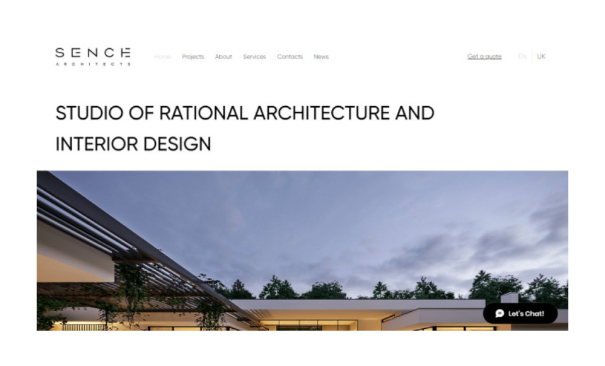 Sence Architects Website Design