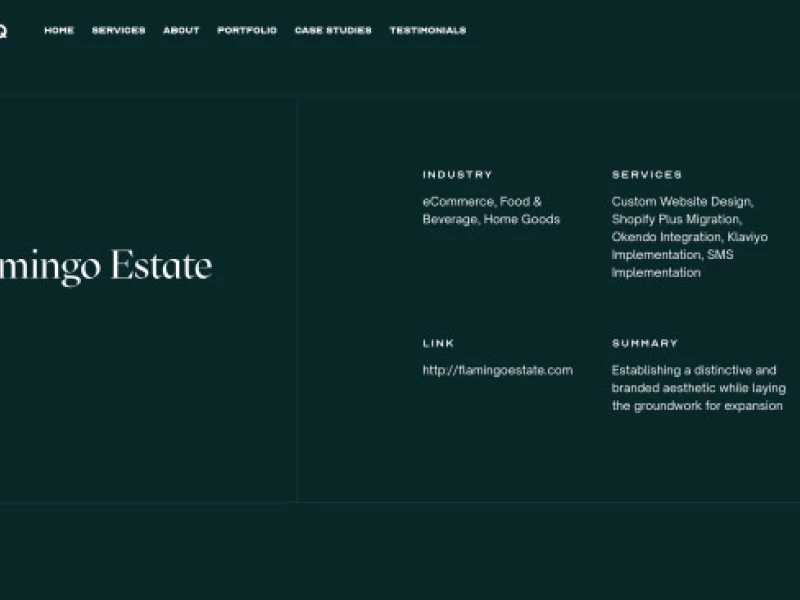 Flamingo Estate Website Design