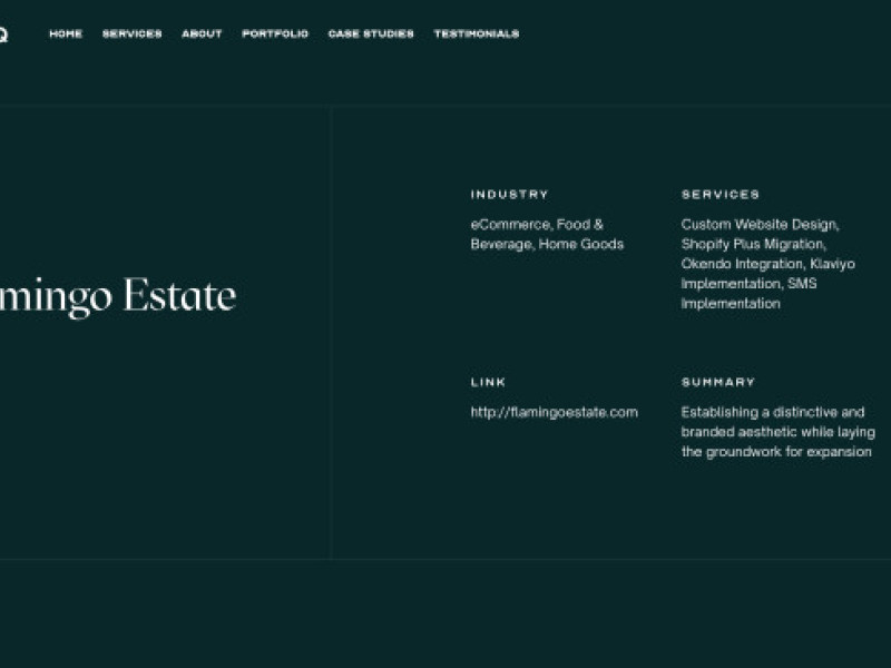 Flamingo Estate Website Design