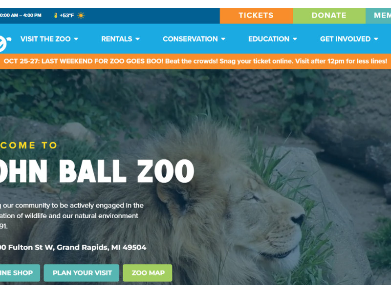 John Ball Zoo Website Design