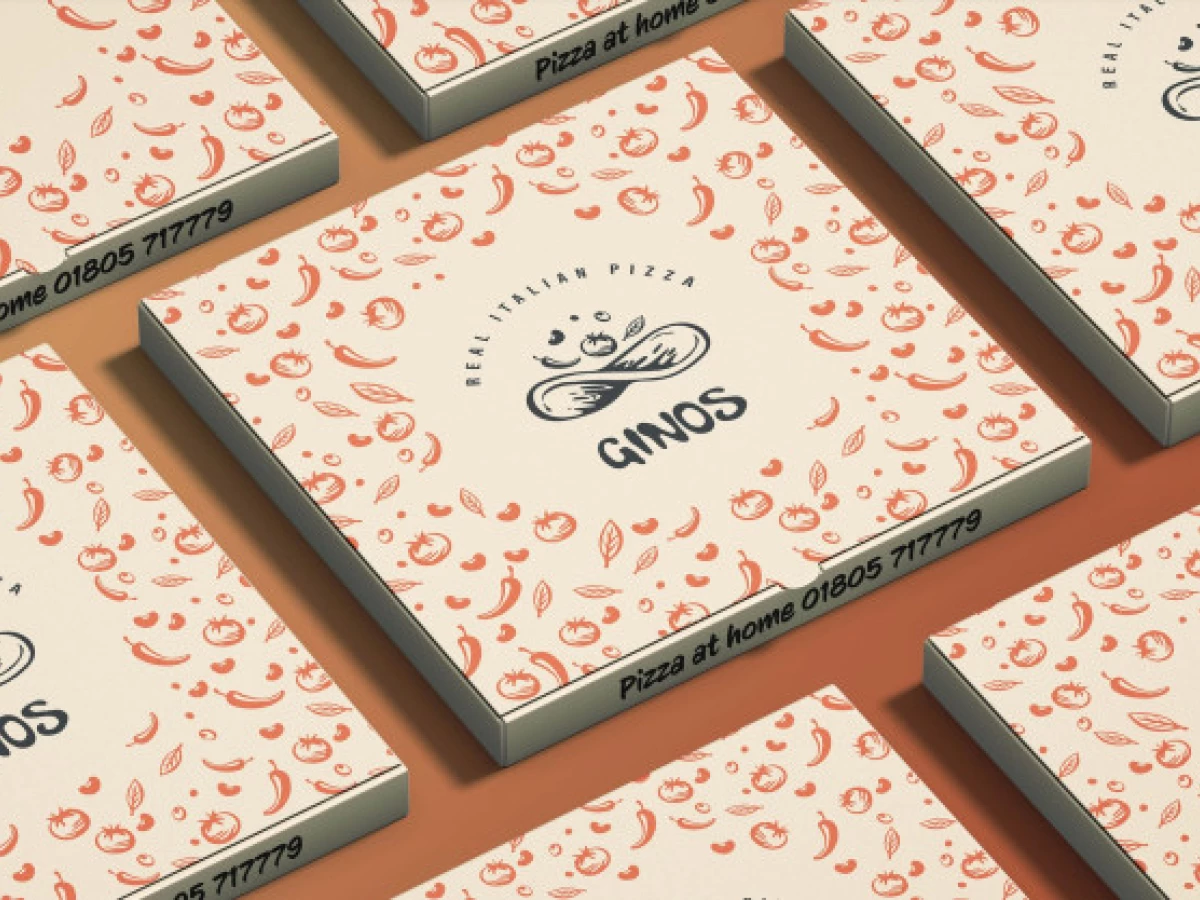Ginos pizza Packaging Design