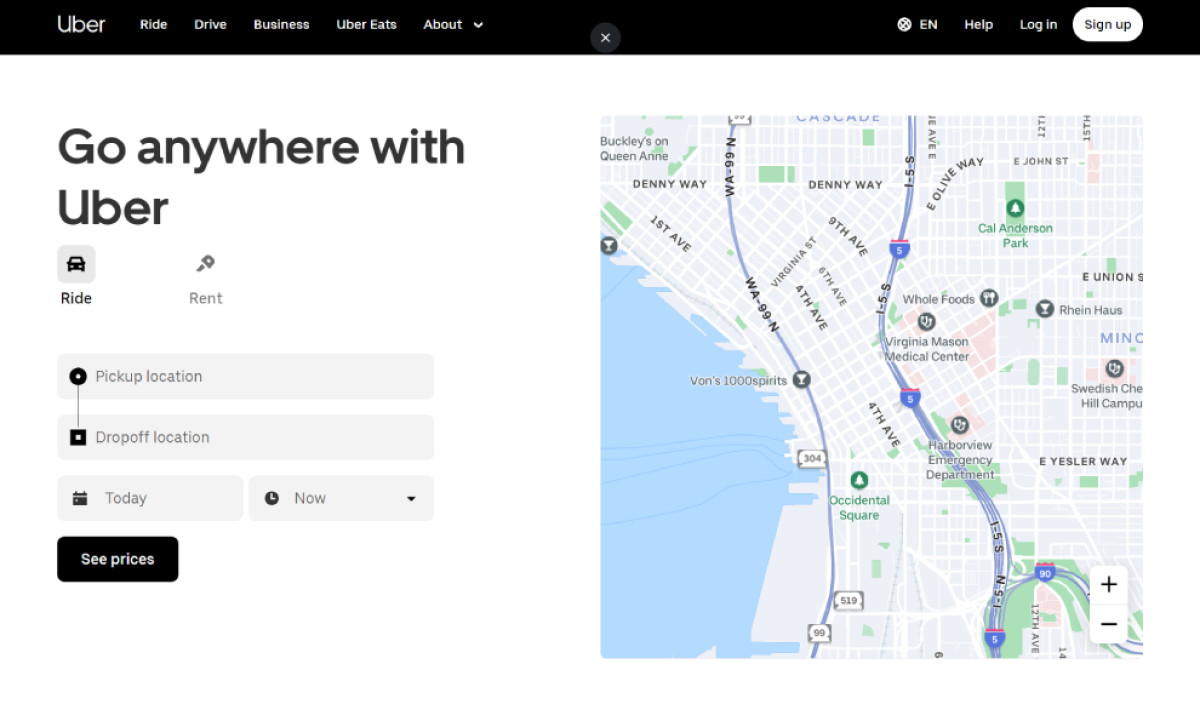 Uber Website Design
