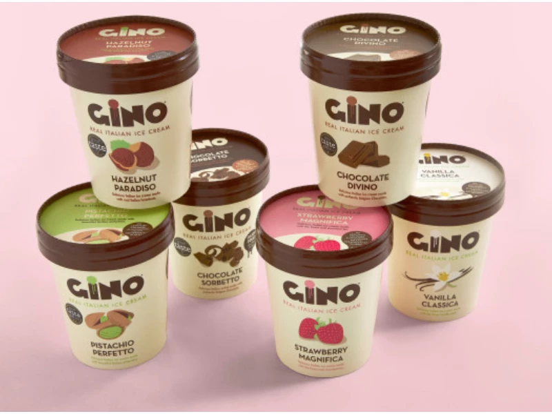 Gino Gelato Packaging Design