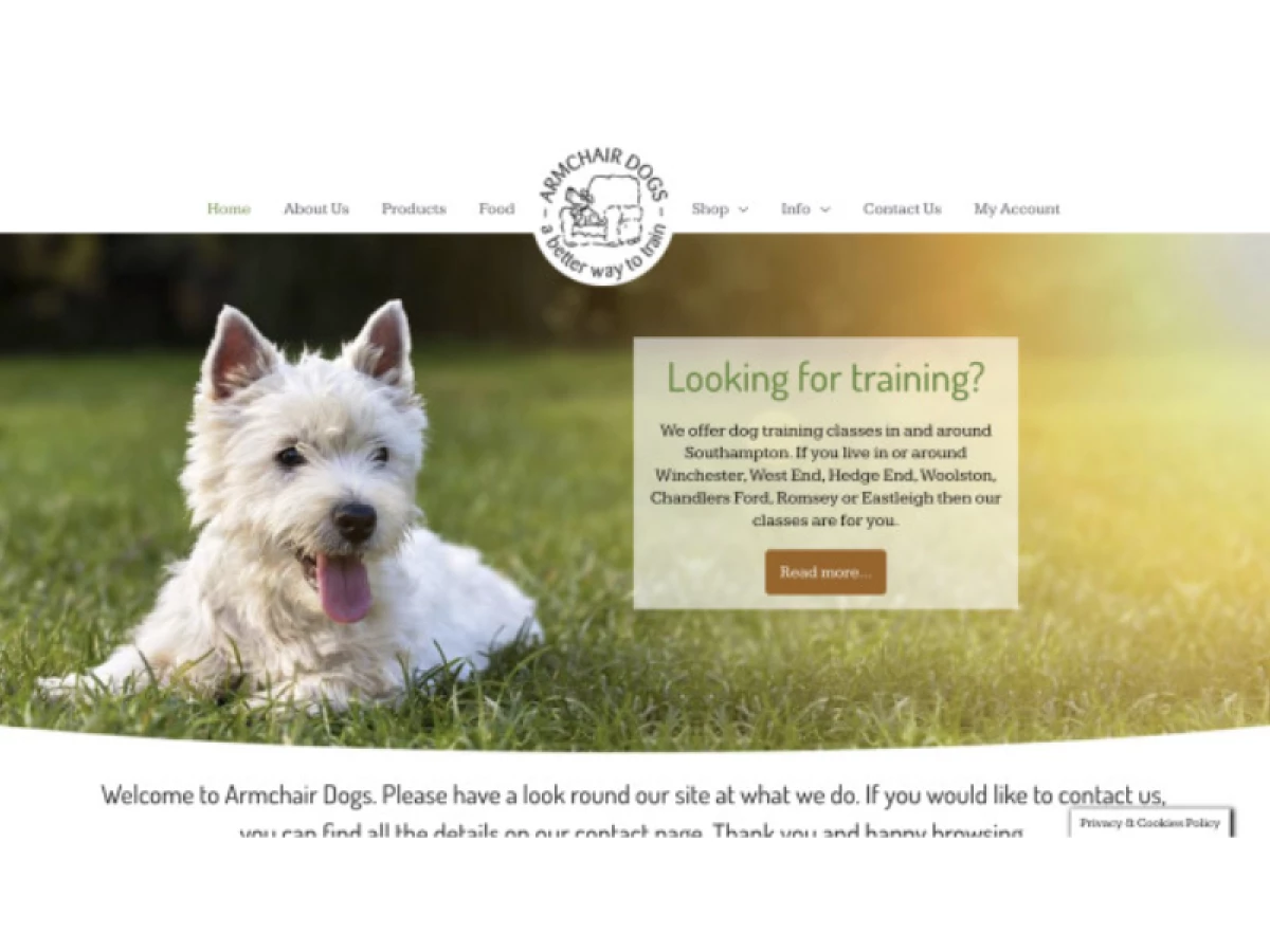 Armchair Dogs Website Design