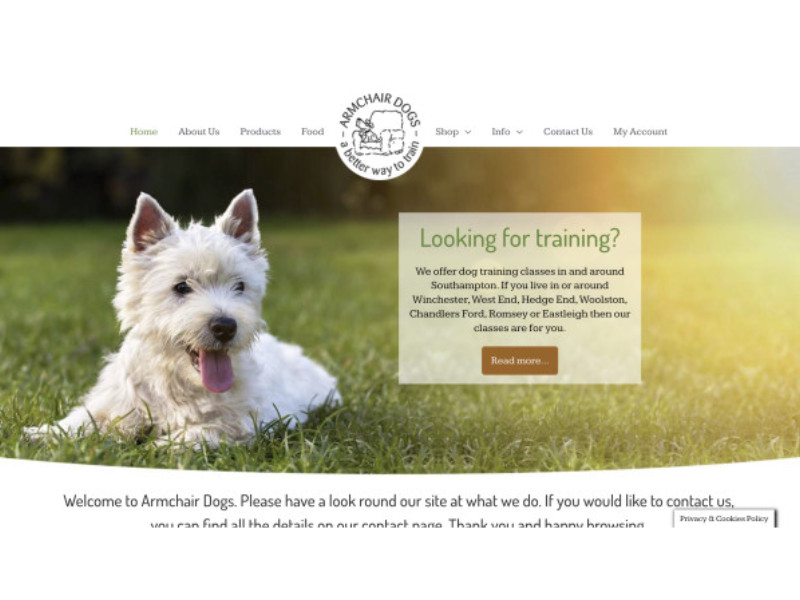 Armchair Dogs Website Design