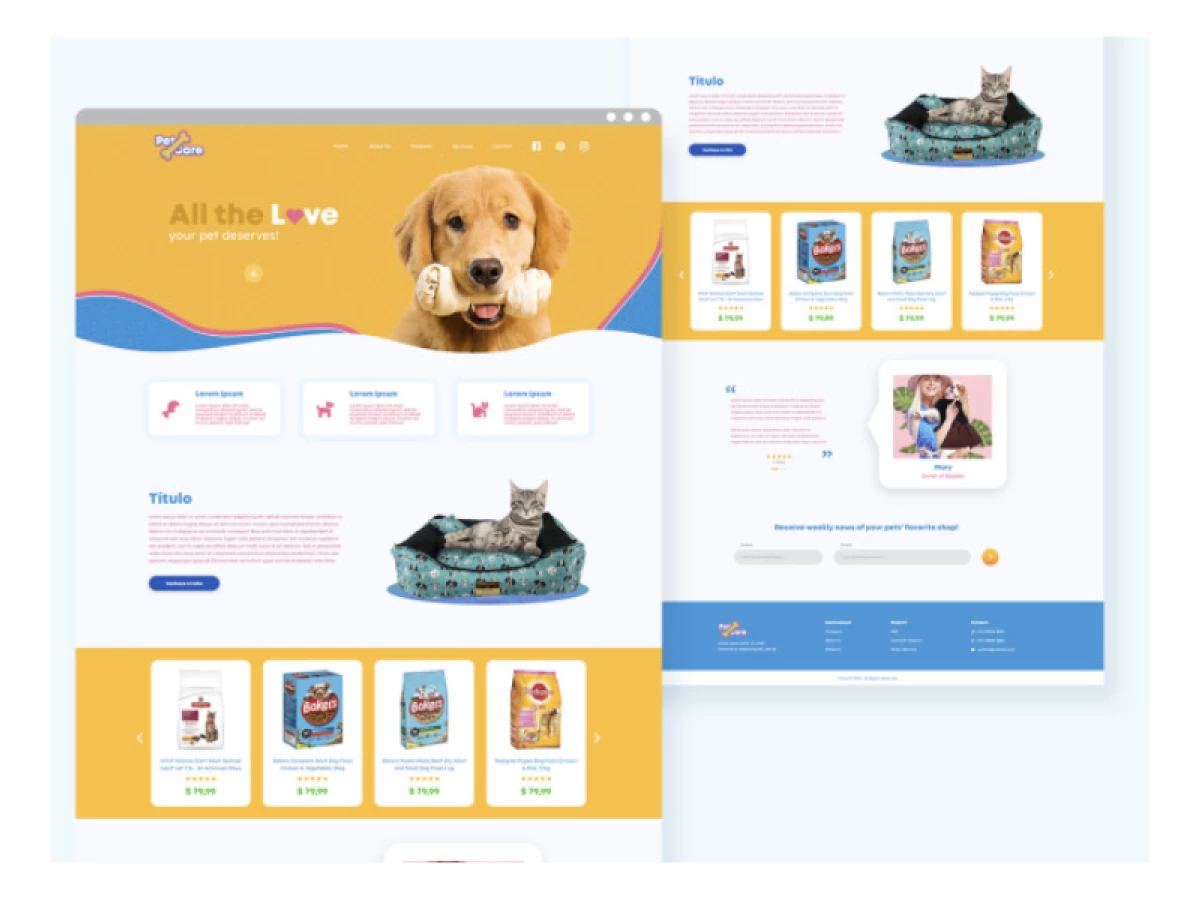 Pet Care Website Design
