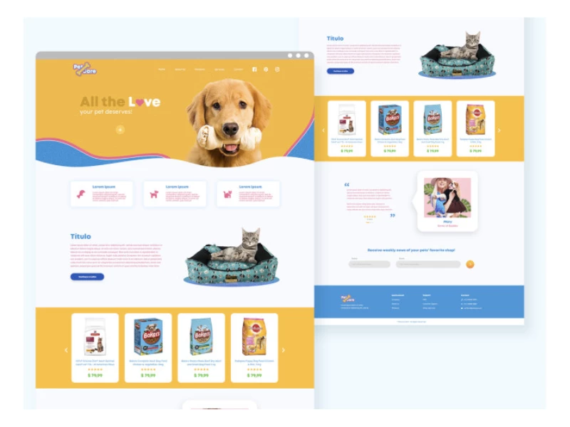 Pet Care Website Design