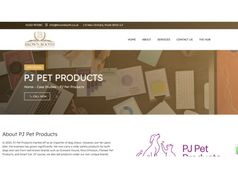 PJ PET PRODUCT Website Design