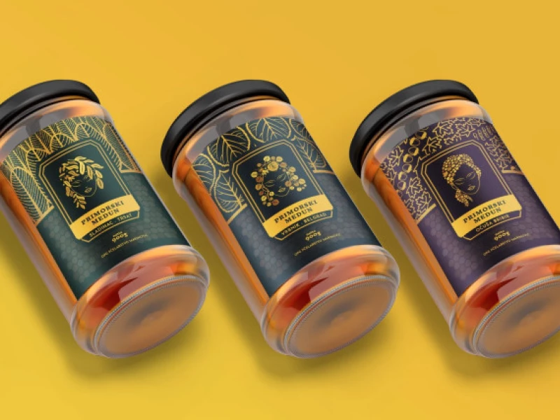 OPG Marinović Pčelarstvo Honey Jars Packaging Design