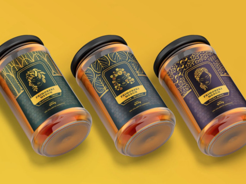 OPG Marinović Pčelarstvo Honey Jars Packaging Design