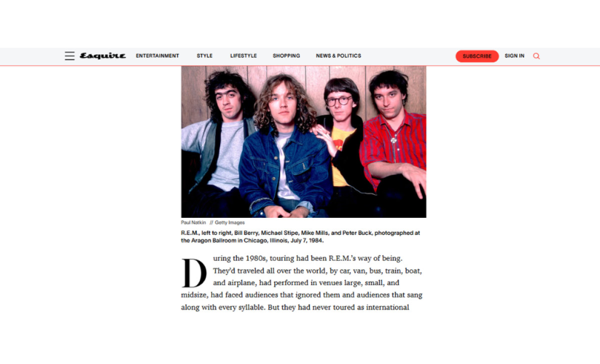 Esquire Website Design Article Pages