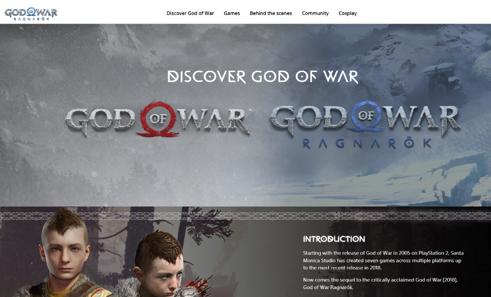 God of War Amazing Website Design