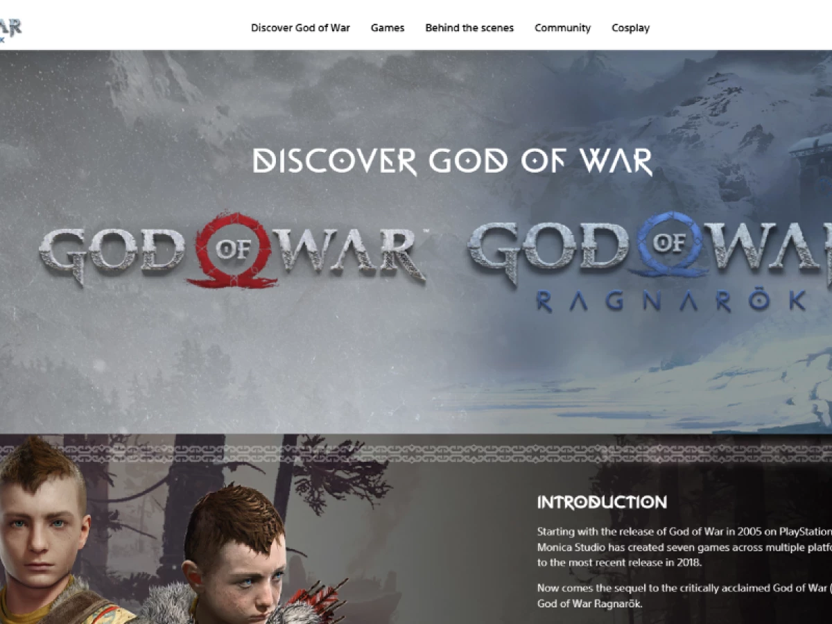 God of War Ragnarök Website