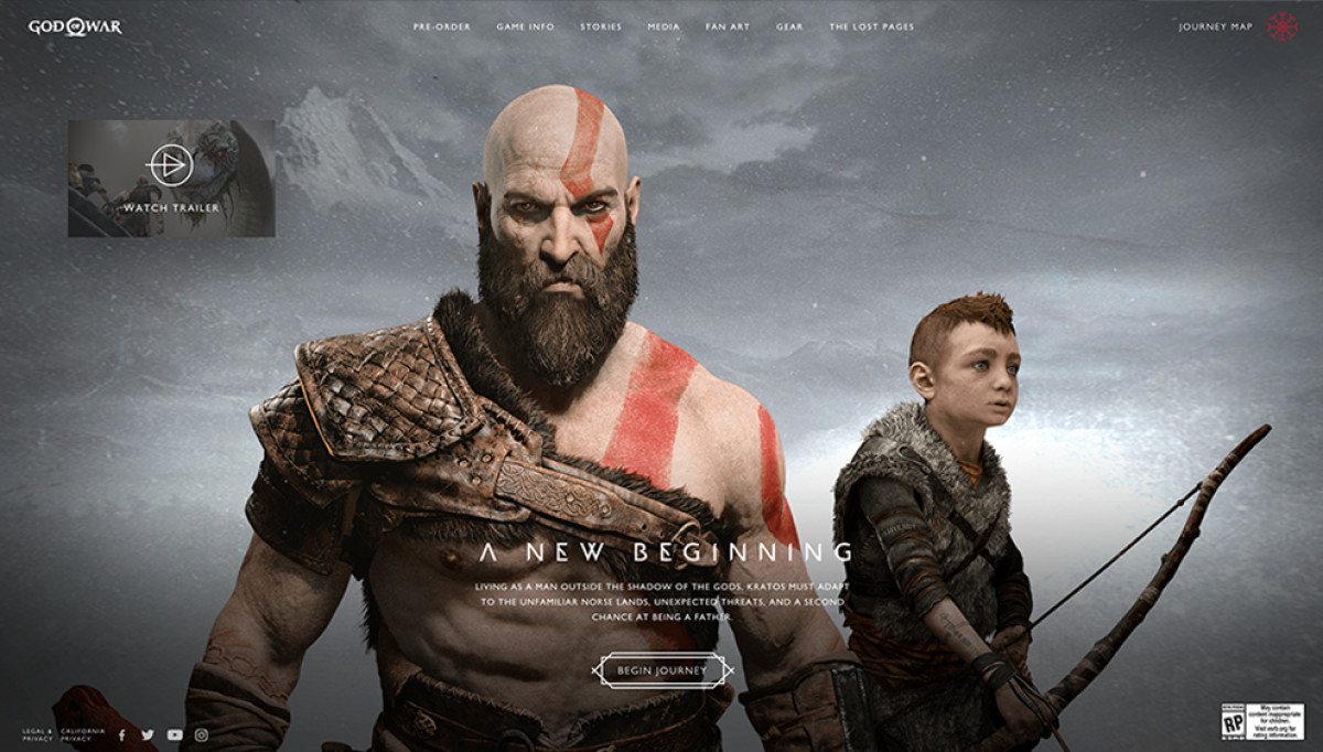 God of War 2018 Website