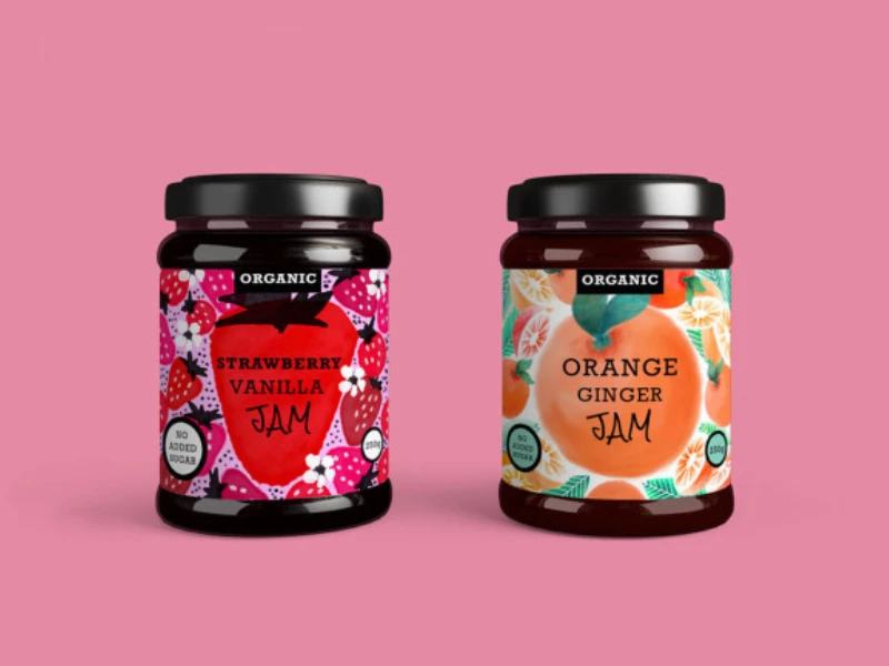 Organic Jam Packaging Design