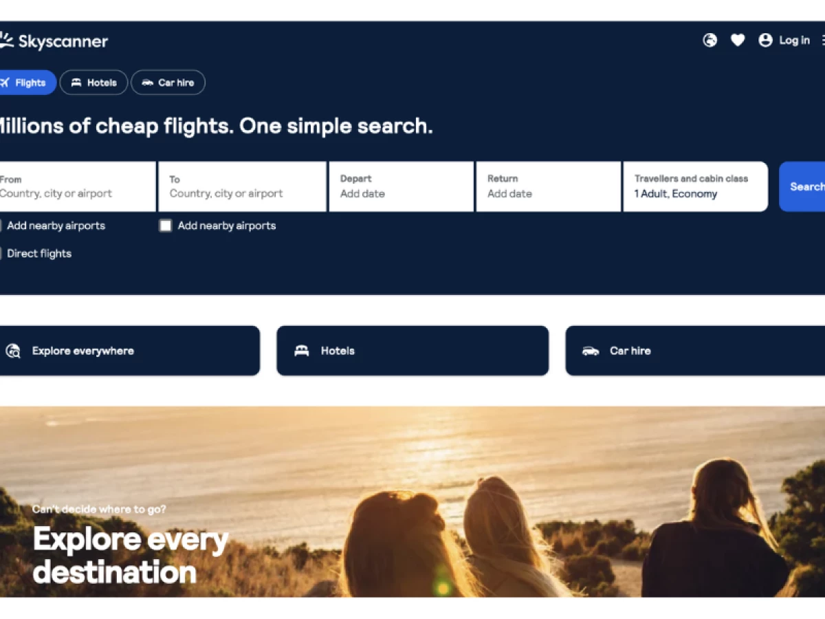 SkyScanner Website Design