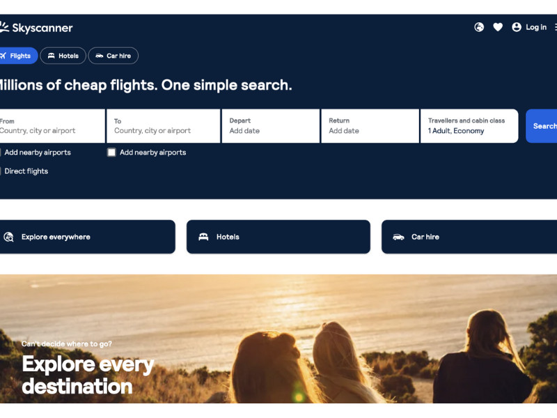 SkyScanner Website Design