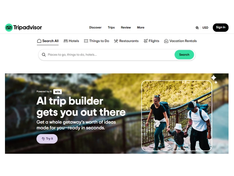 TripAdvisor Clean Website Design