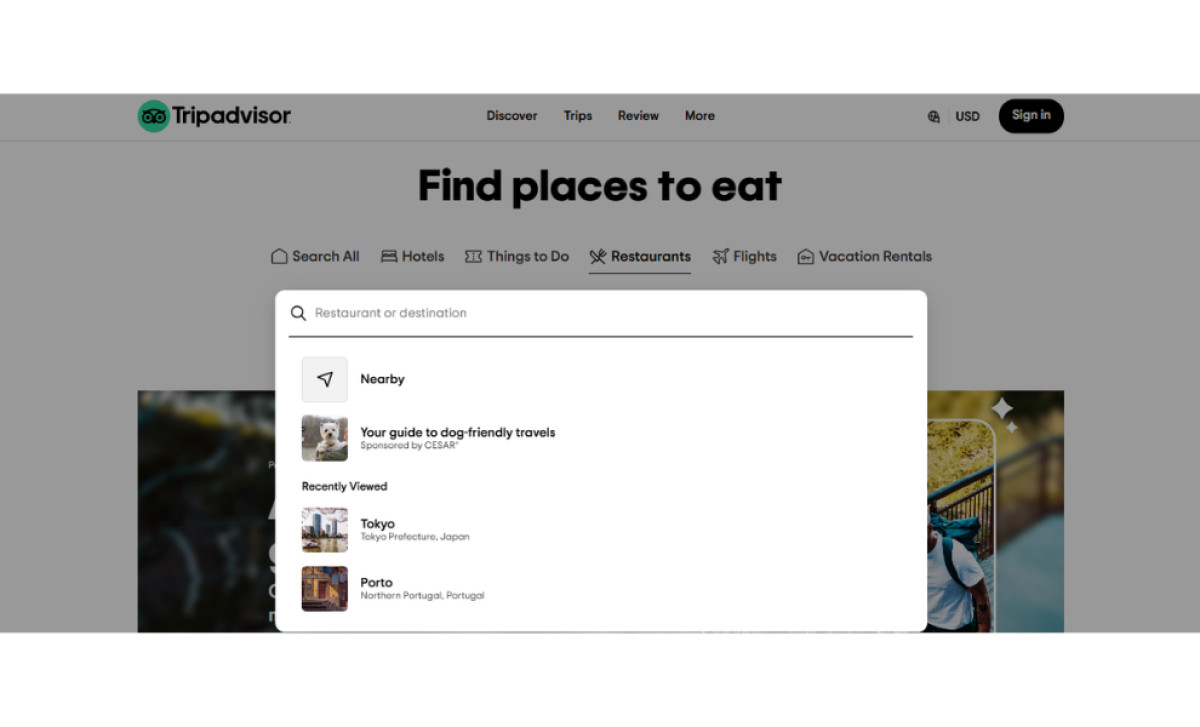 TripAdvisor Website Design Intuitive Search Filters