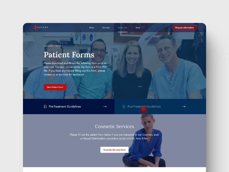 Docere Clinics Website Design