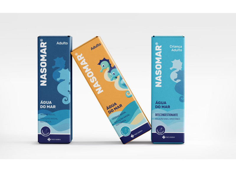 NASOMAR packaging showcasing the three product variations