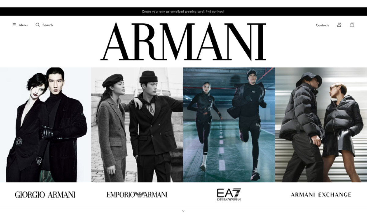 Giorgio Armani's Website Structure